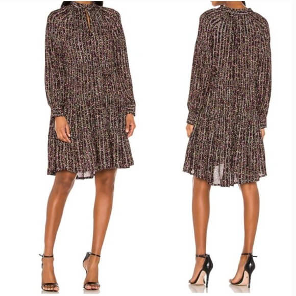 NWT Birgitte Herskind Adeline Dress in Purple‎ Flower Size 6 - Picture 1 of 13